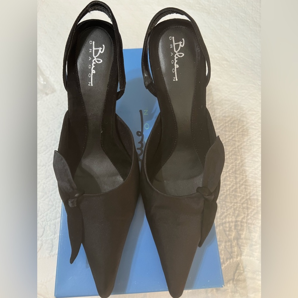 Blue Dragon Black Heels with Bow